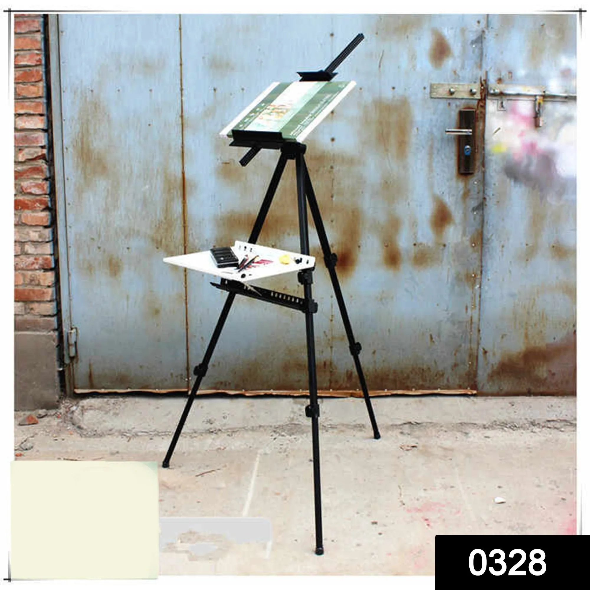 0328  Artists' Portable Lightweight Metal Display Easel  with Free Weatherproof Carry Bag