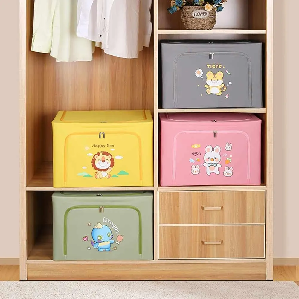 1pc Cartoon Animal Design Clothes Storage Collapsible Box