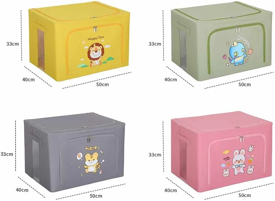 1pc Cartoon Animal Design Clothes Storage Collapsible Box