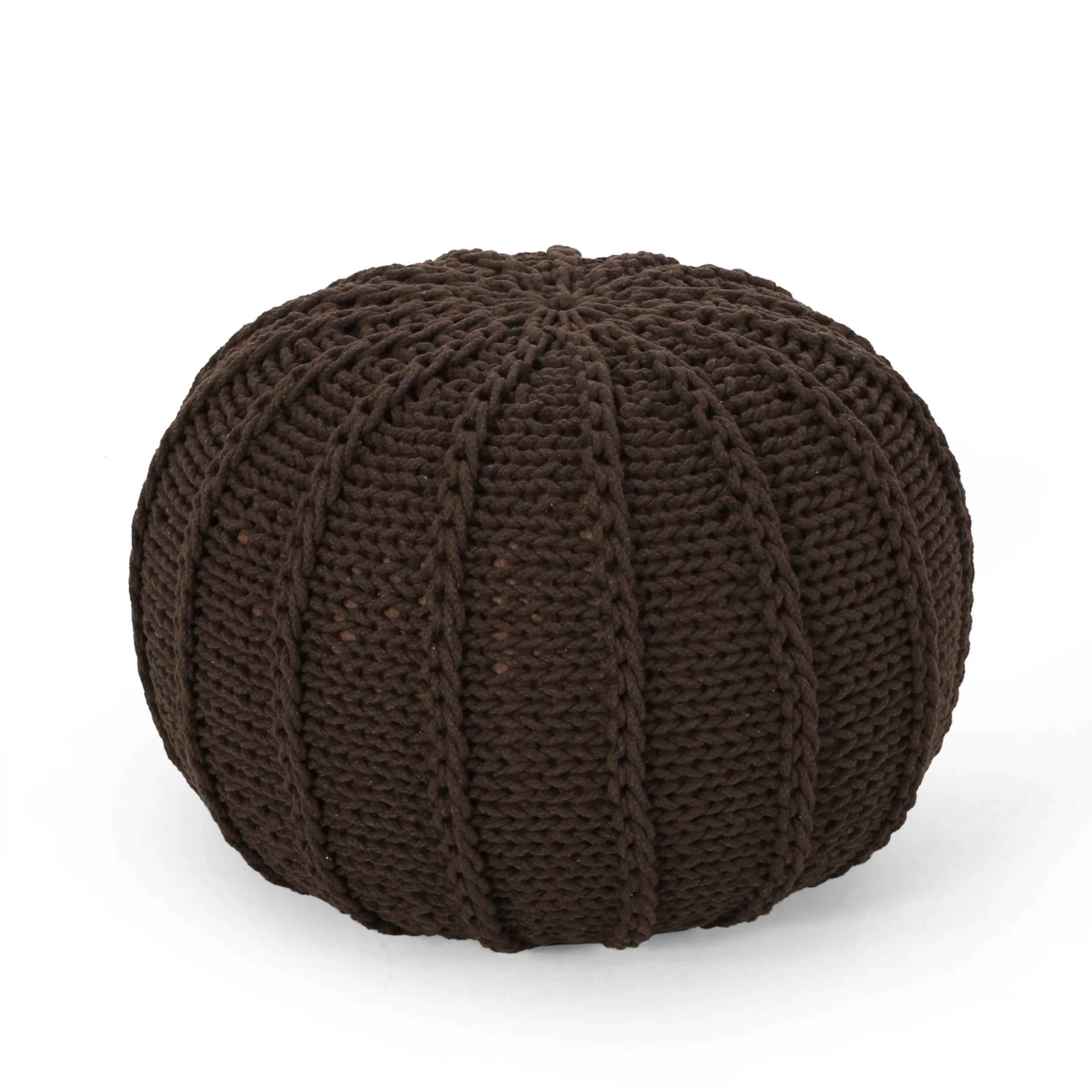 Agatha Modern Knitted Cotton Round Pouf