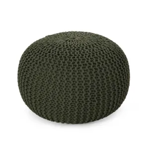 Belle Modern Knitted Cotton Round Pouf