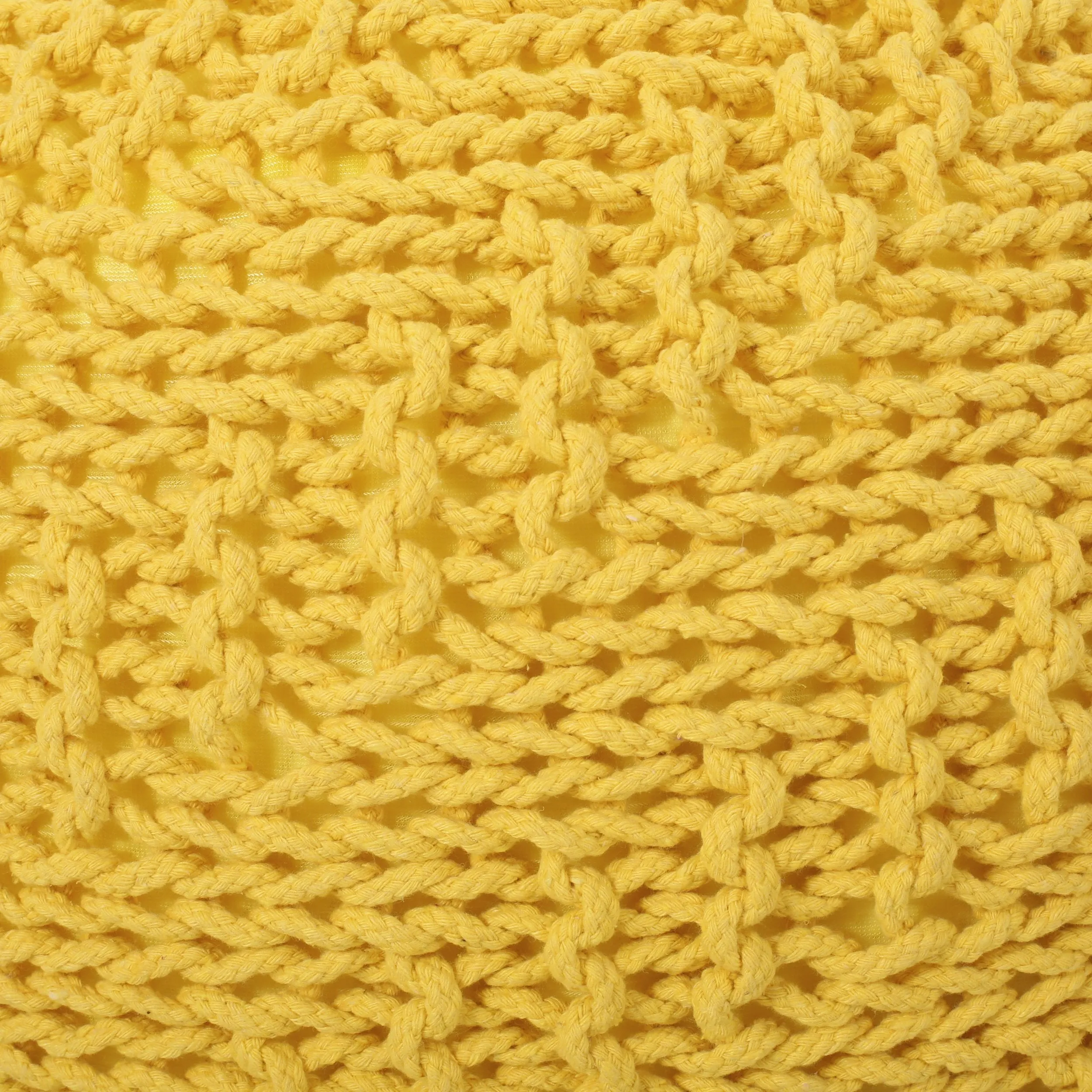 Beryl Modern Knitted Cotton Round Pouf