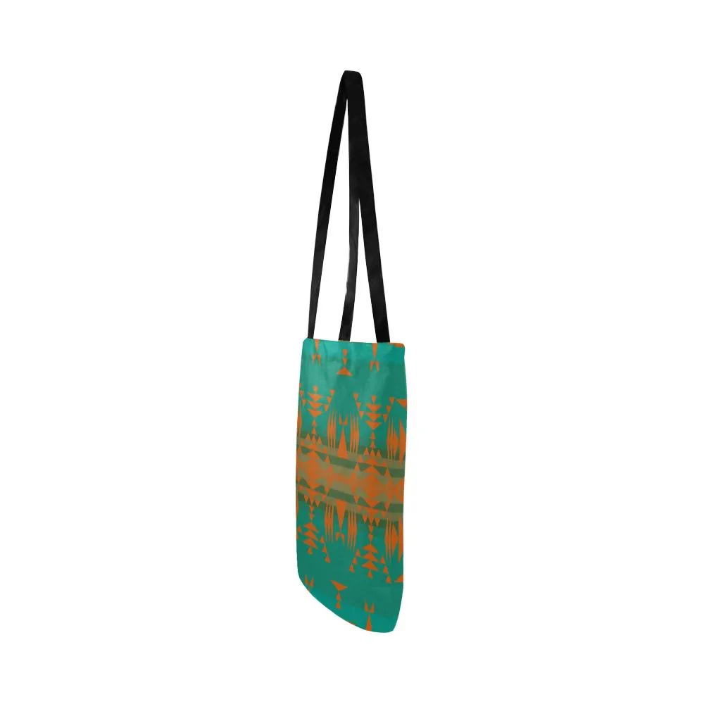 Between the Mountains Deep Lake Orange Reusable Shopping Bag (Two sides)