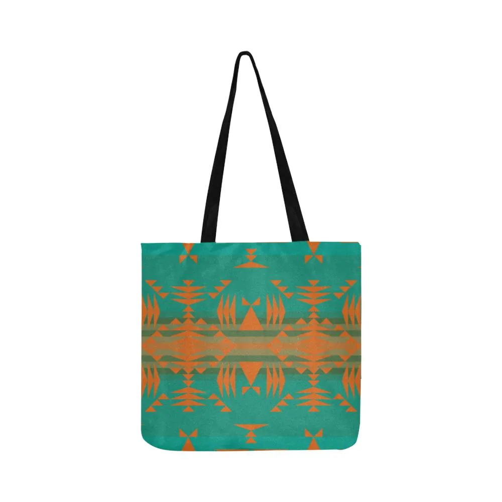 Between the Mountains Deep Lake Orange Reusable Shopping Bag (Two sides)