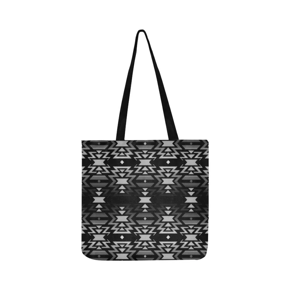 Black Fire Black and Gray Reusable Shopping Bag (Two sides)