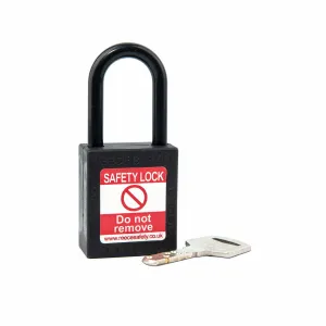 Black REECE Non-Conductive Safety Padlock KA