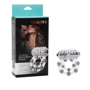 CalExotics Couple's Enhancers 10 Bead Maximus Ring Vibrating Cock Ring