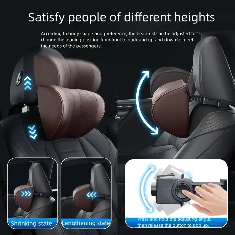 Car Neck Pillow For Driving Seat Car Headrest Pillow With Flexible Strap