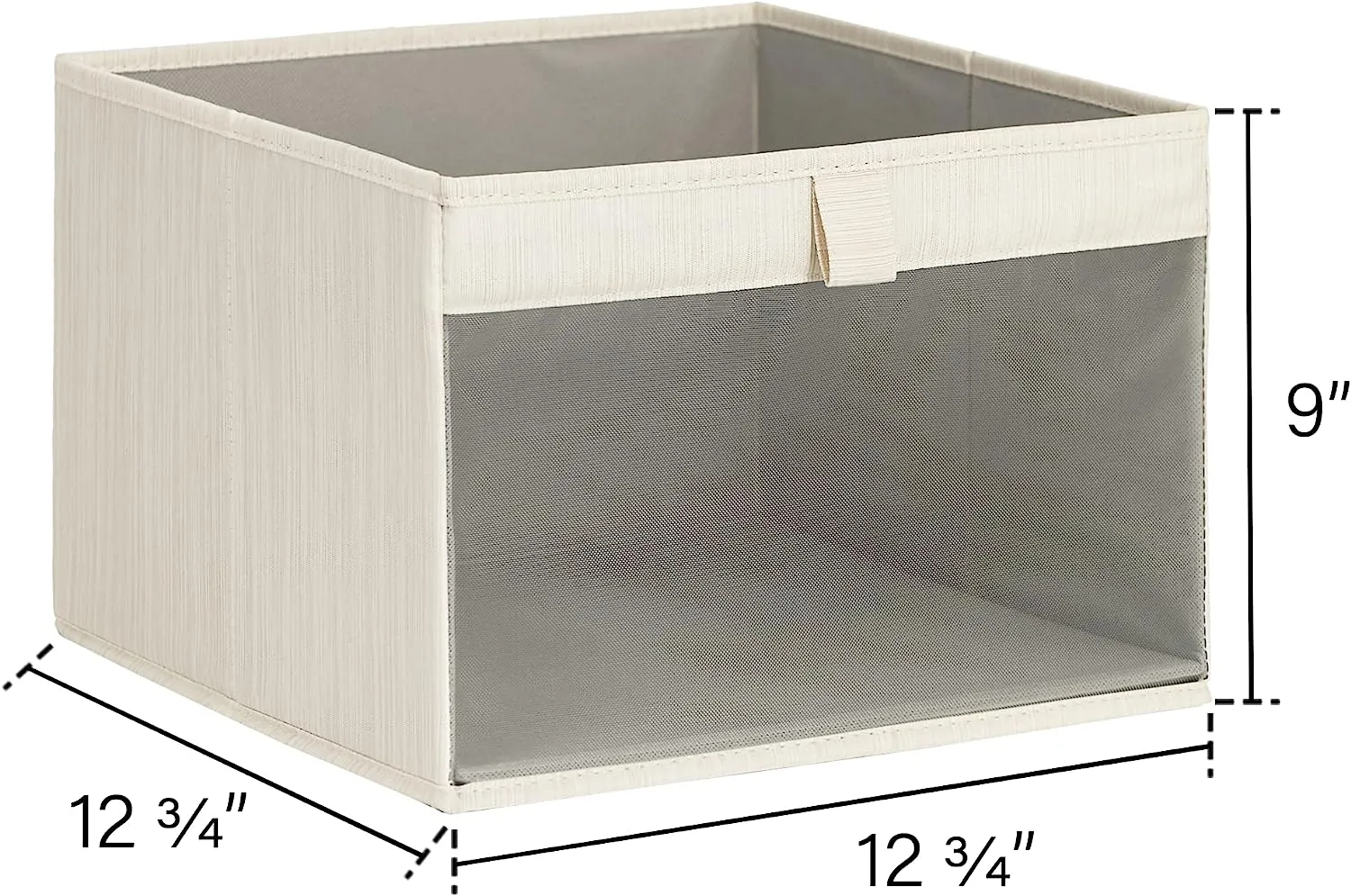 Closet Storage Bins with Clear Window and 2 Handles, Foldable Storage Baskets for Shelves