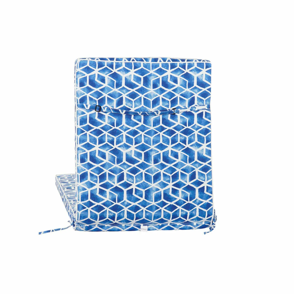 Cushion DKD Home Decor Blue White Rectangular Geometric 190 x 60 x 5 cm (190 x 60 x 5 cm)