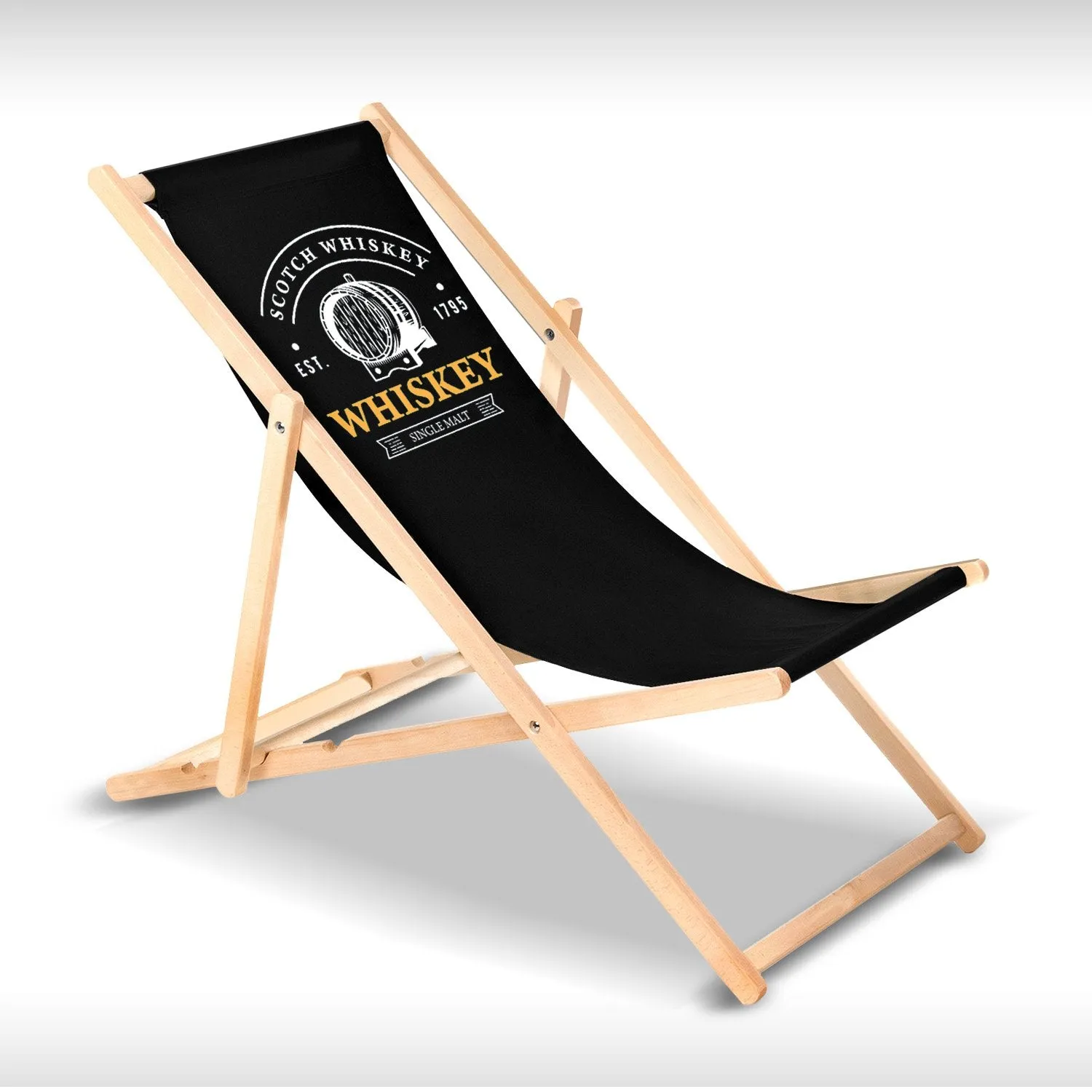 Custom Design Classic Beech Wooden Deckchair GreenBlue GB183 with Your Own Print Graphics Logo, Advertising Deckchair