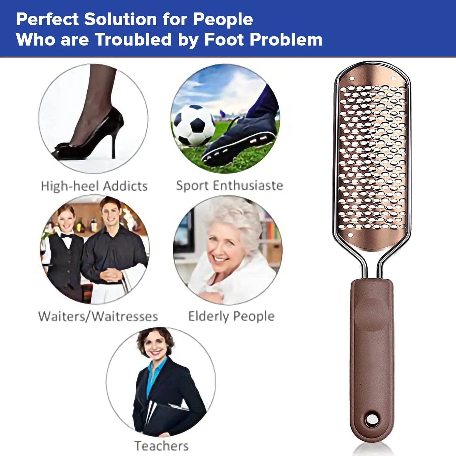 Dr Foot Foot File Callus Remover - Professional pedicure Kit for Women | Foot Care for Dead Skin, Calluses, Cracked Heels & Hard Skin | Wet & Dry Feet | Reusable/Waterproof | Unisex | Free Brush