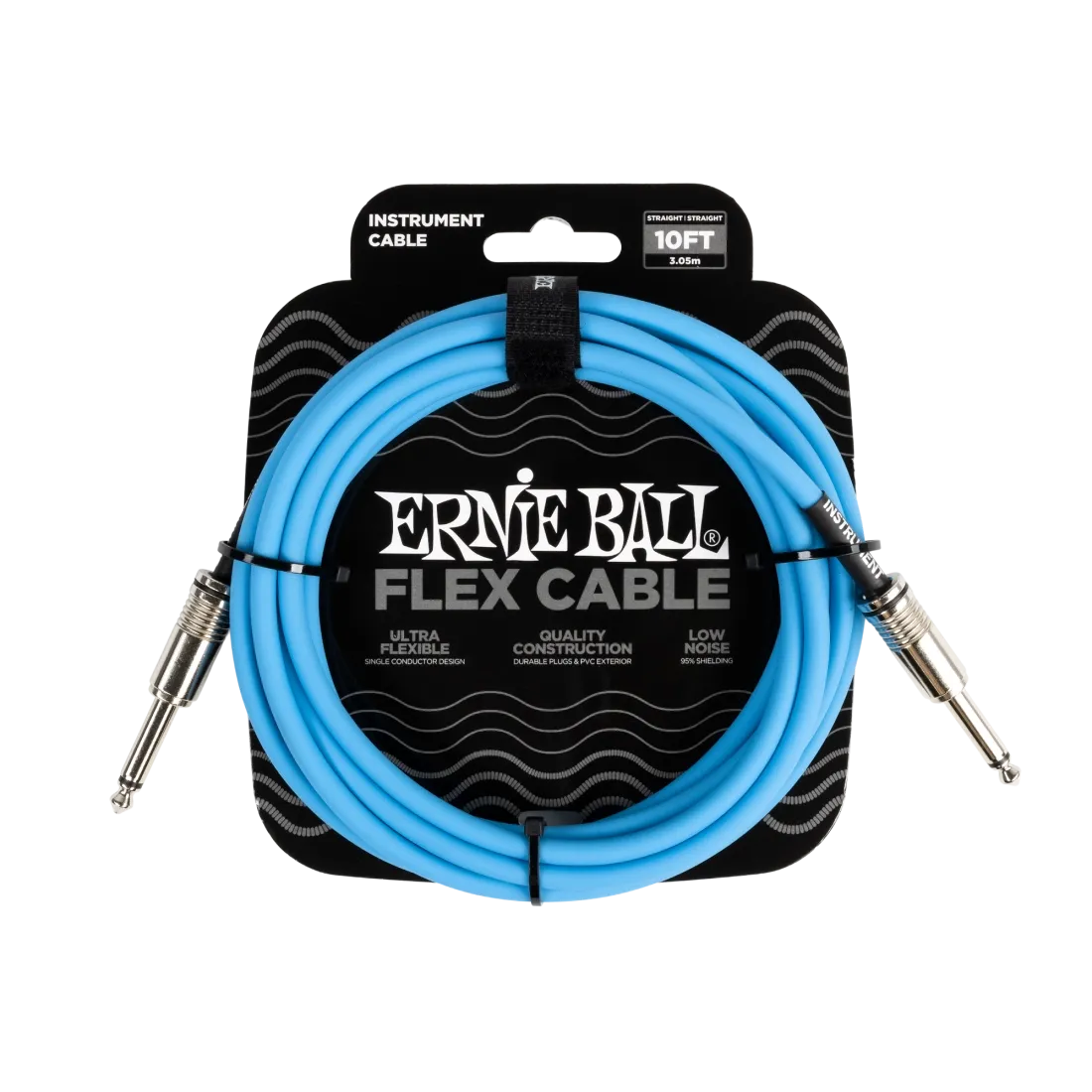 Ernie Ball 6412EB Flex Instrument Cable Straight/Straight (Blue) - 10ft