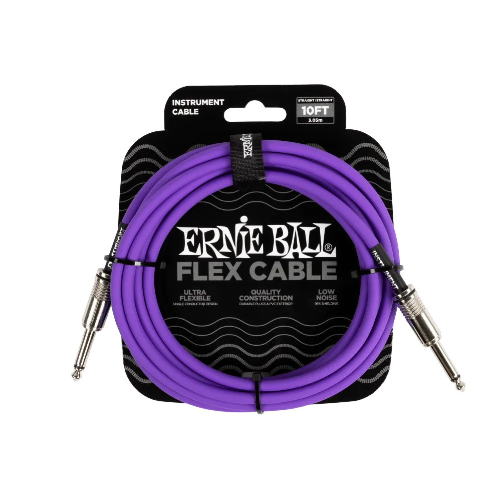 Ernie Ball Flex Instrument Cable Straight/Straight 10ft - Purple