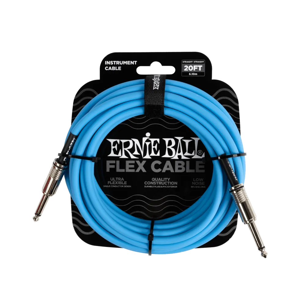 Ernie Ball Flex Instrument Cable Straight/Straight 20ft - Blue