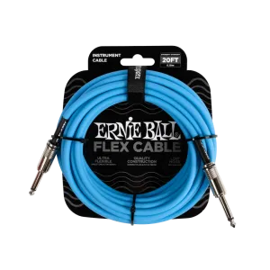 Ernie Ball Flex Instrument Cable Straight/Straight 20ft - Blue