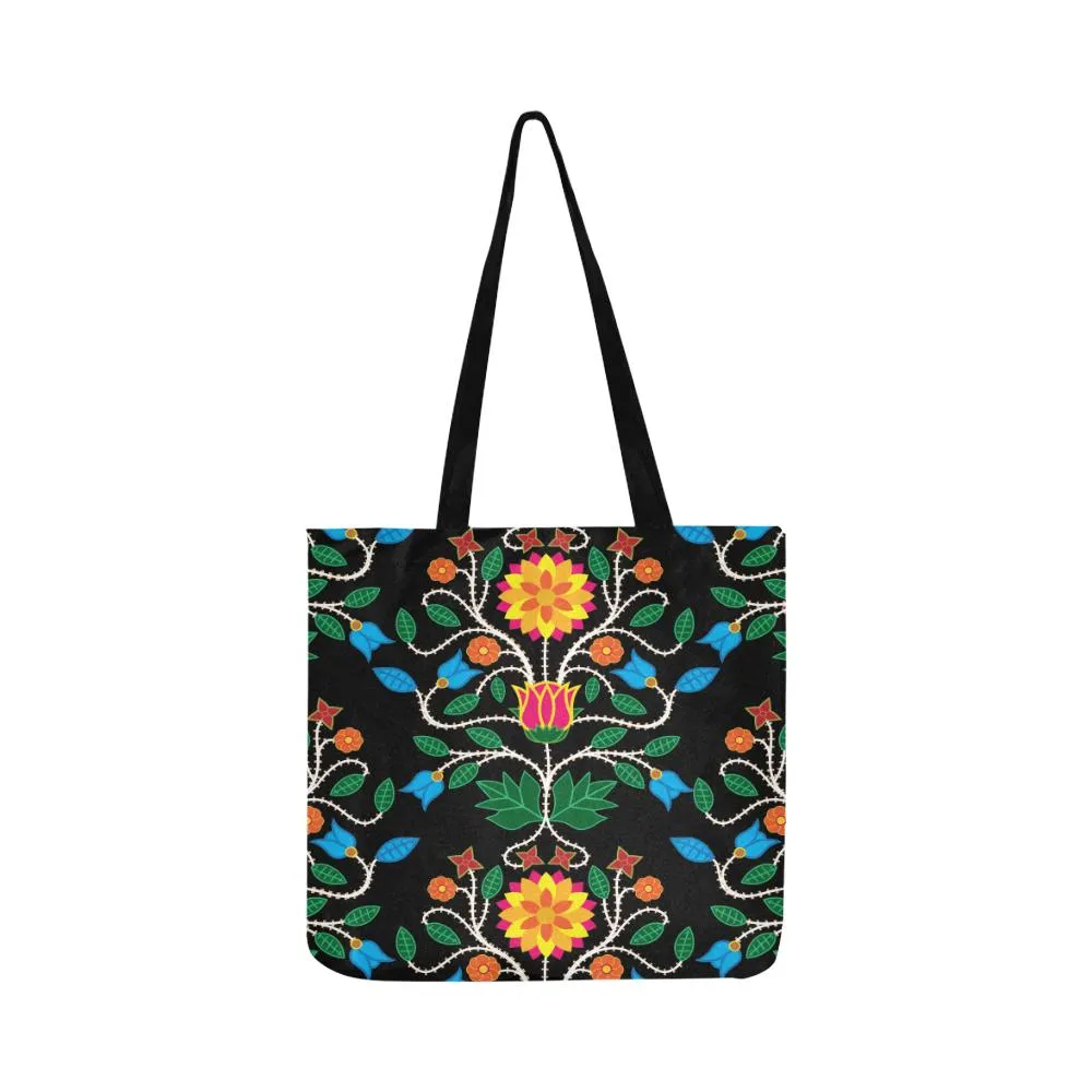 Floral Beadwork Four Clans Reusable Shopping Bag (Two sides)