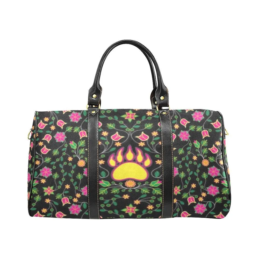 Floral Bearpaw Pink and Yellow Waterproof Travel Bag