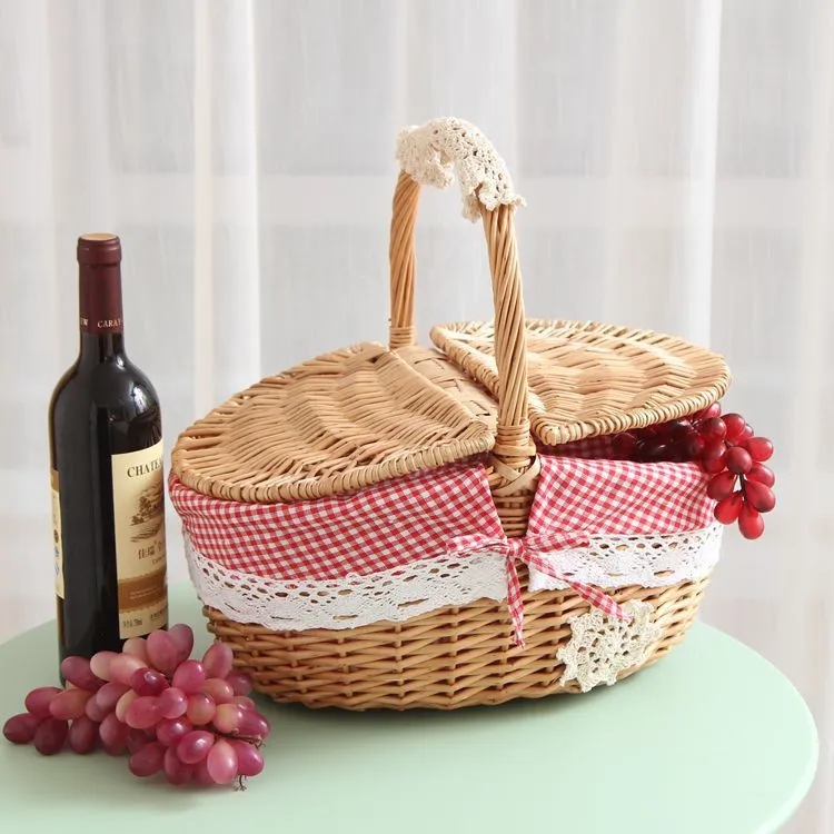 Fruit Basket Craft Basket Rural Round 20-30 Basket Wicker Basket Japanese Style