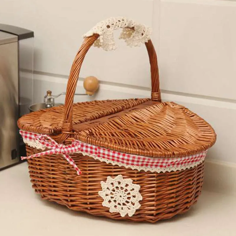 Fruit Basket Craft Basket Rural Round 20-30 Basket Wicker Basket Japanese Style