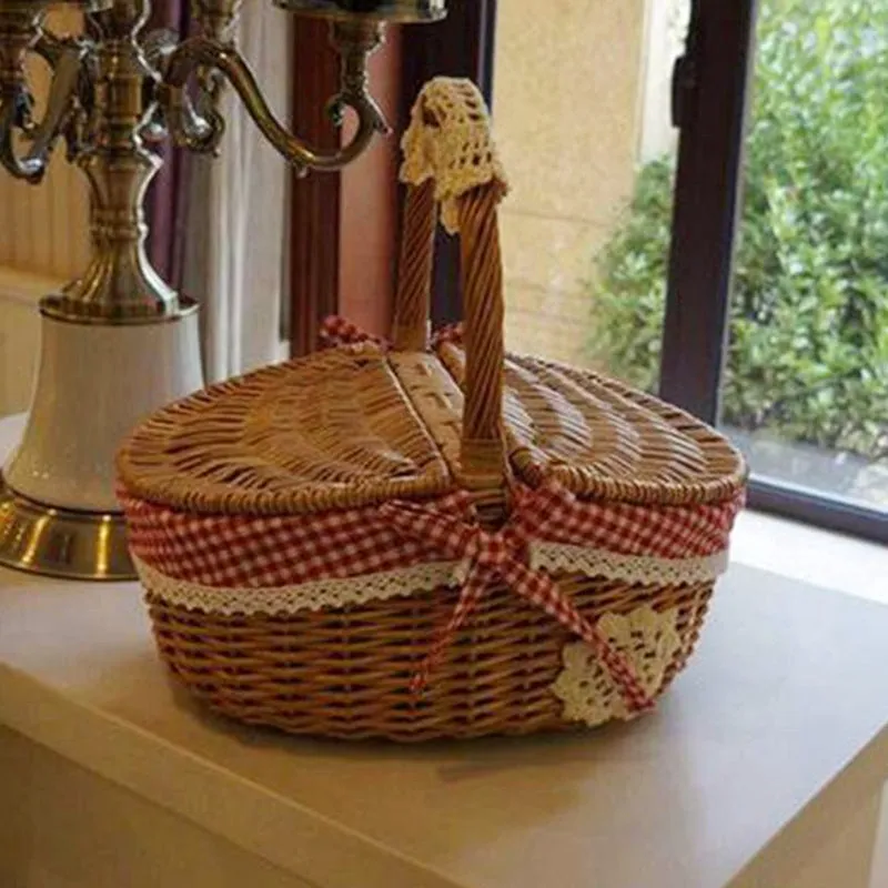 Fruit Basket Craft Basket Rural Round 20-30 Basket Wicker Basket Japanese Style