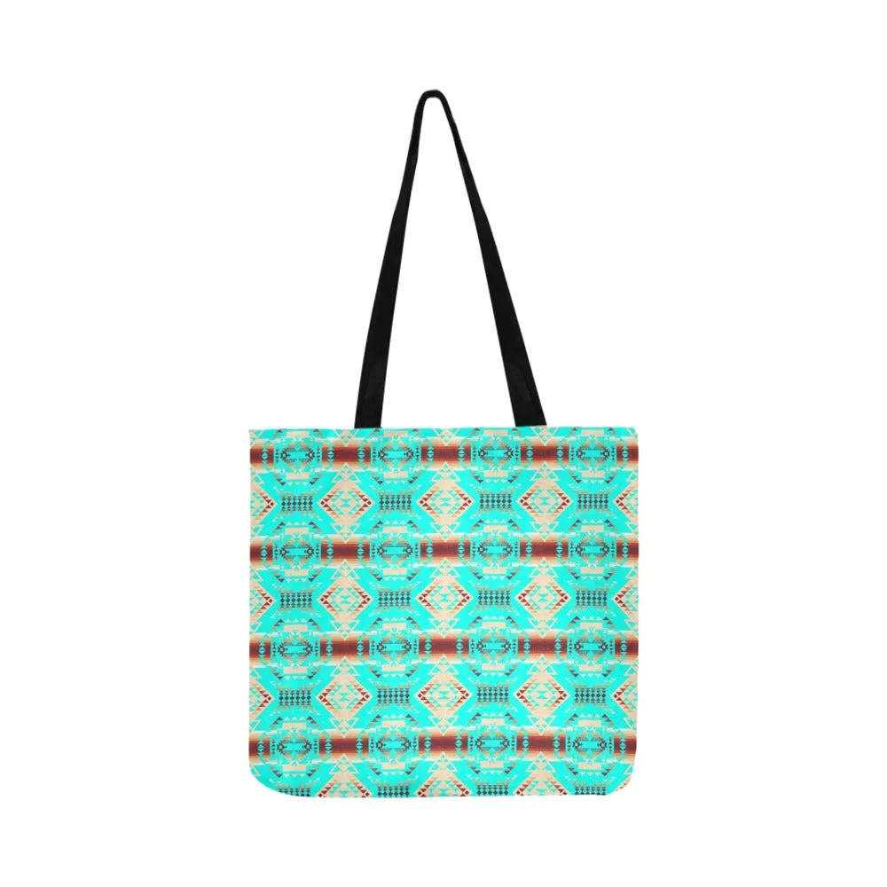 Gathering Earth Turquoise Reusable Shopping Bag (Two sides)