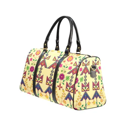 Geometric Floral Spring-Vanilla Waterproof Travel Bag