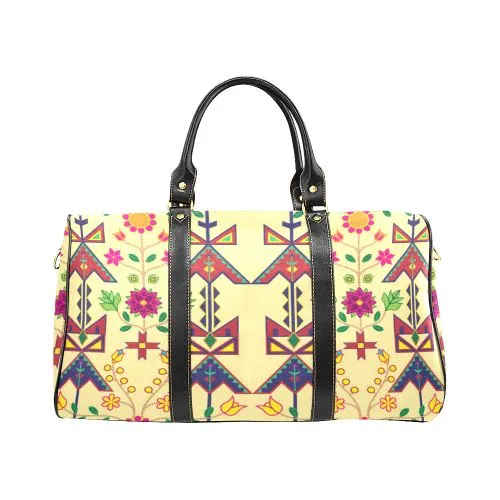 Geometric Floral Spring-Vanilla Waterproof Travel Bag