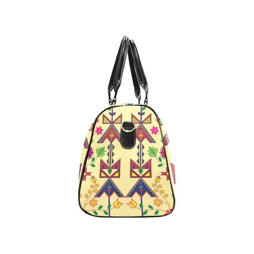 Geometric Floral Spring-Vanilla Waterproof Travel Bag