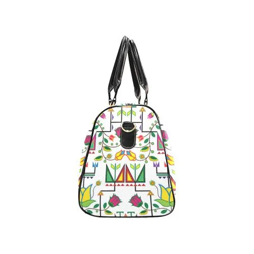 Geometric Floral Summer-White Waterproof Travel Bag