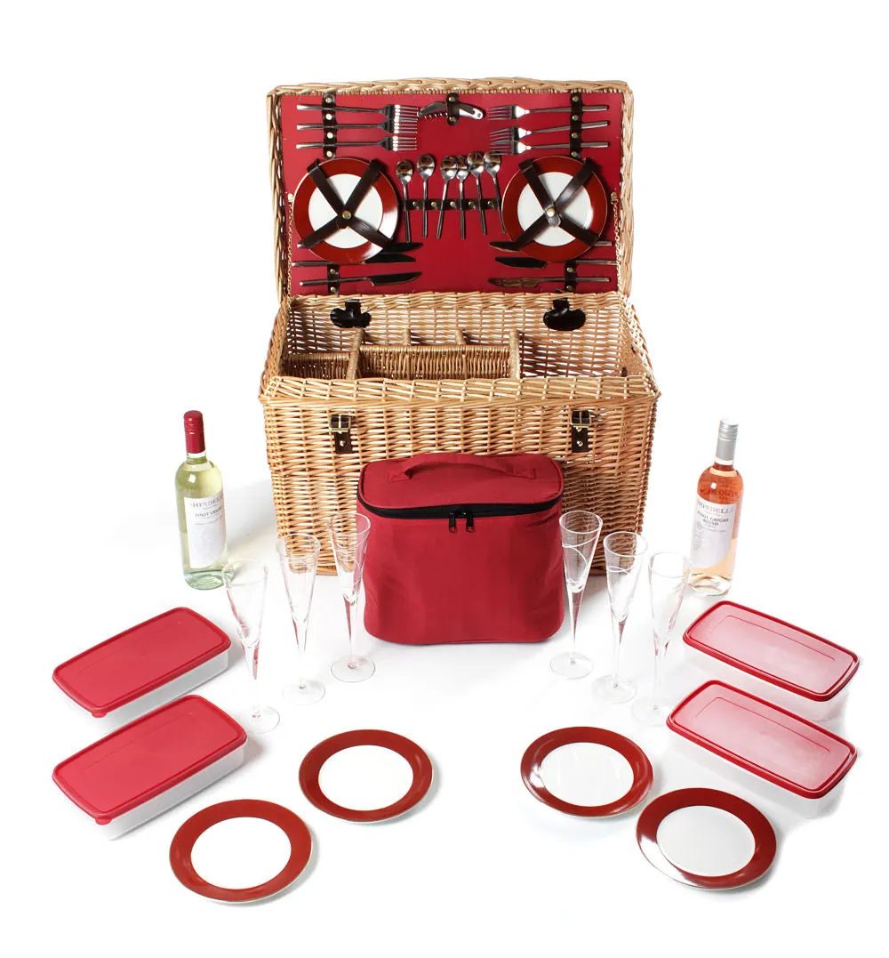 Greenfield Collection Goodwood Willow Picnic Hamper for Six People