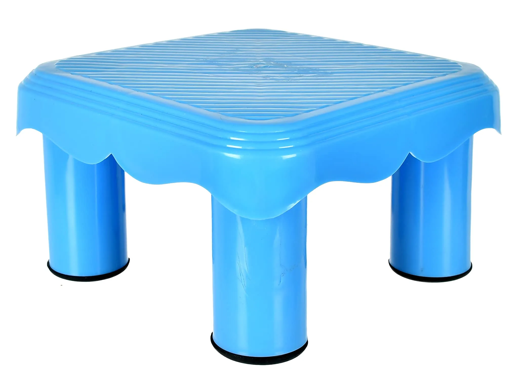 Heart Home Portable,Lightweight, Comfortable Plastic Seating Stool/Patla, Pack of 2 (Blue)