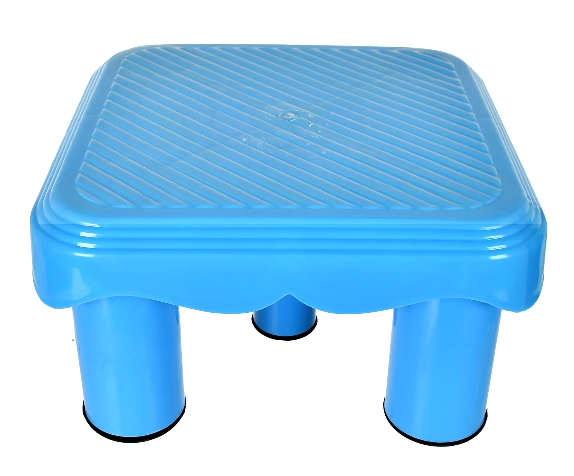 Heart Home Portable,Lightweight, Comfortable Plastic Seating Stool/Patla, Pack of 2 (Blue)