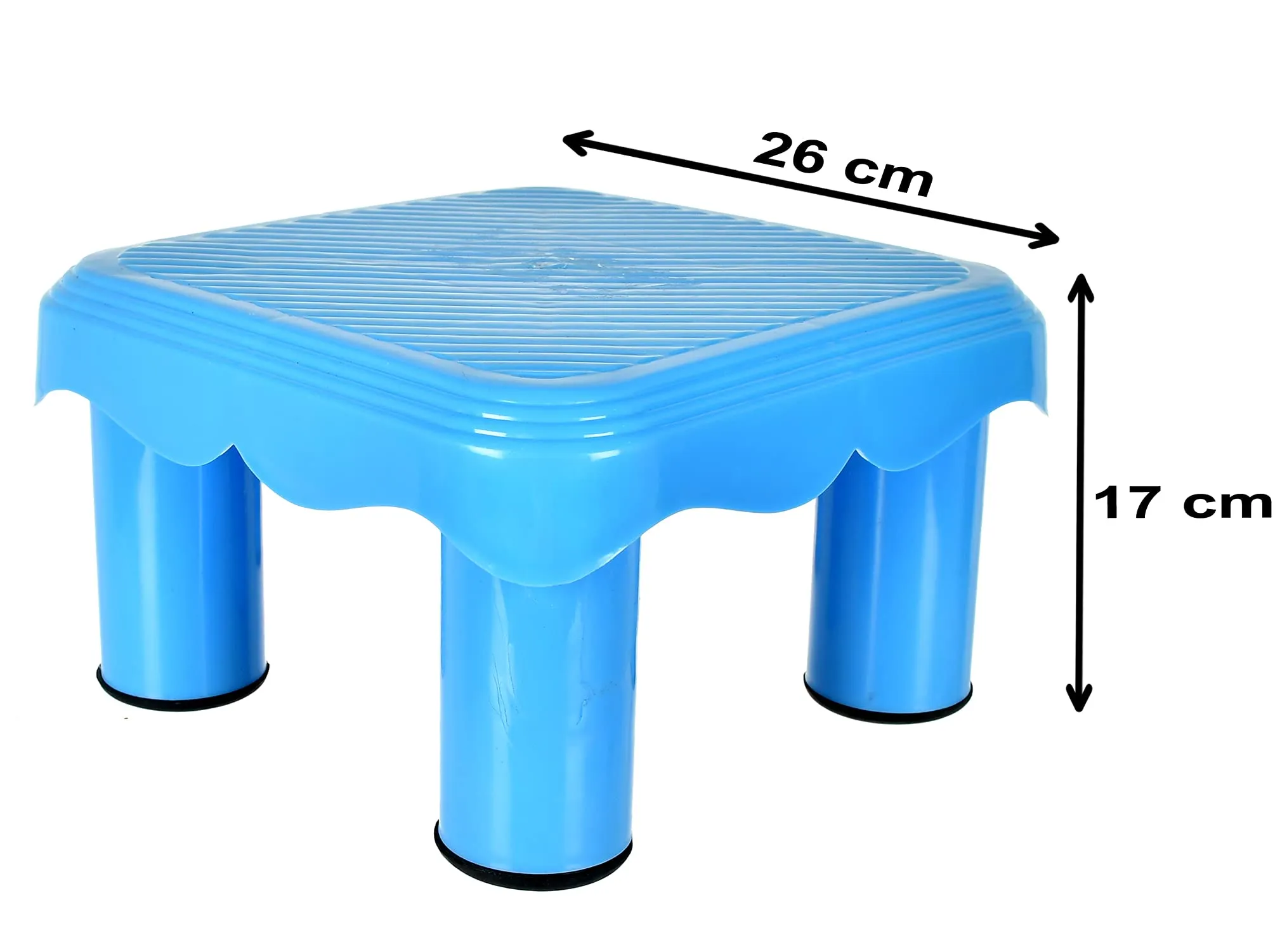 Heart Home Portable,Lightweight, Comfortable Plastic Seating Stool/Patla, Pack of 2 (Blue)