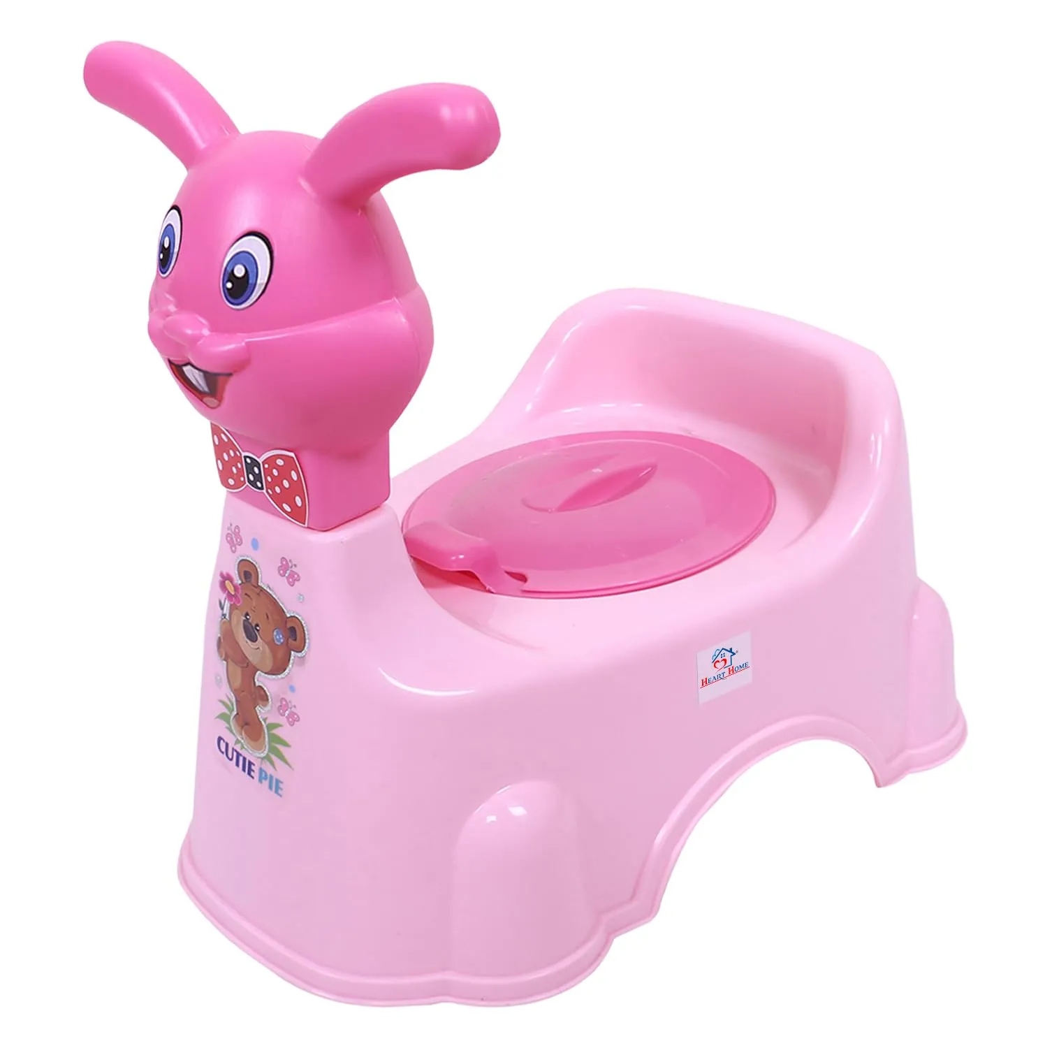 Heart Home Potty Toilet Trainer Seat | Plastic Potty Training Seat | Baby Potty Seat | Potty Seat For Child | Potty Training Seat for Kids | Rabbit Design | Pink