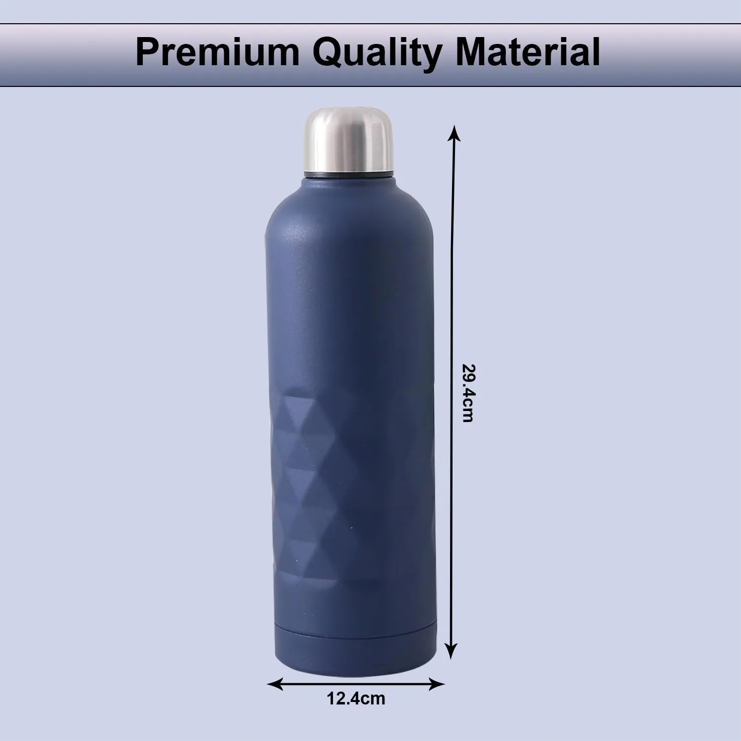 Homestic Vacuum Insulated Water Bottle | Stainless Steel Water Bottle | Hot & Cold Water Bottle | Leakproof, BPA Free, Rustproof | 750 ML | Dark Blue