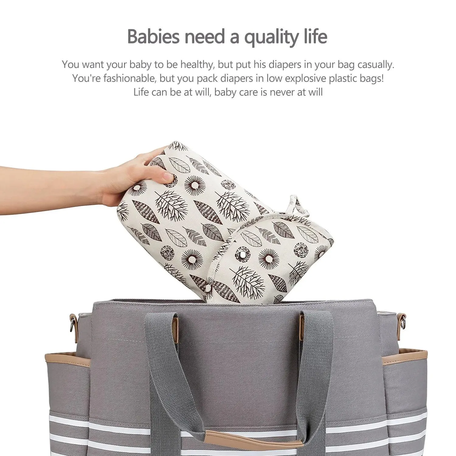 Housbay Baby Waterproof Wet/Dry Diaper Bag