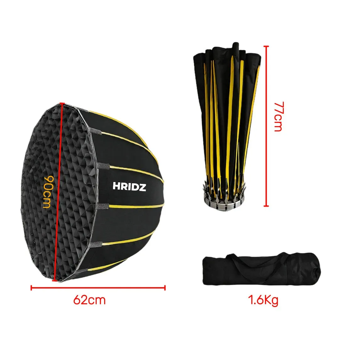 Hridz 90cm Bowens Parabolic Softbox Diffuser with Honeycomb grid For Video Lights BM-H90