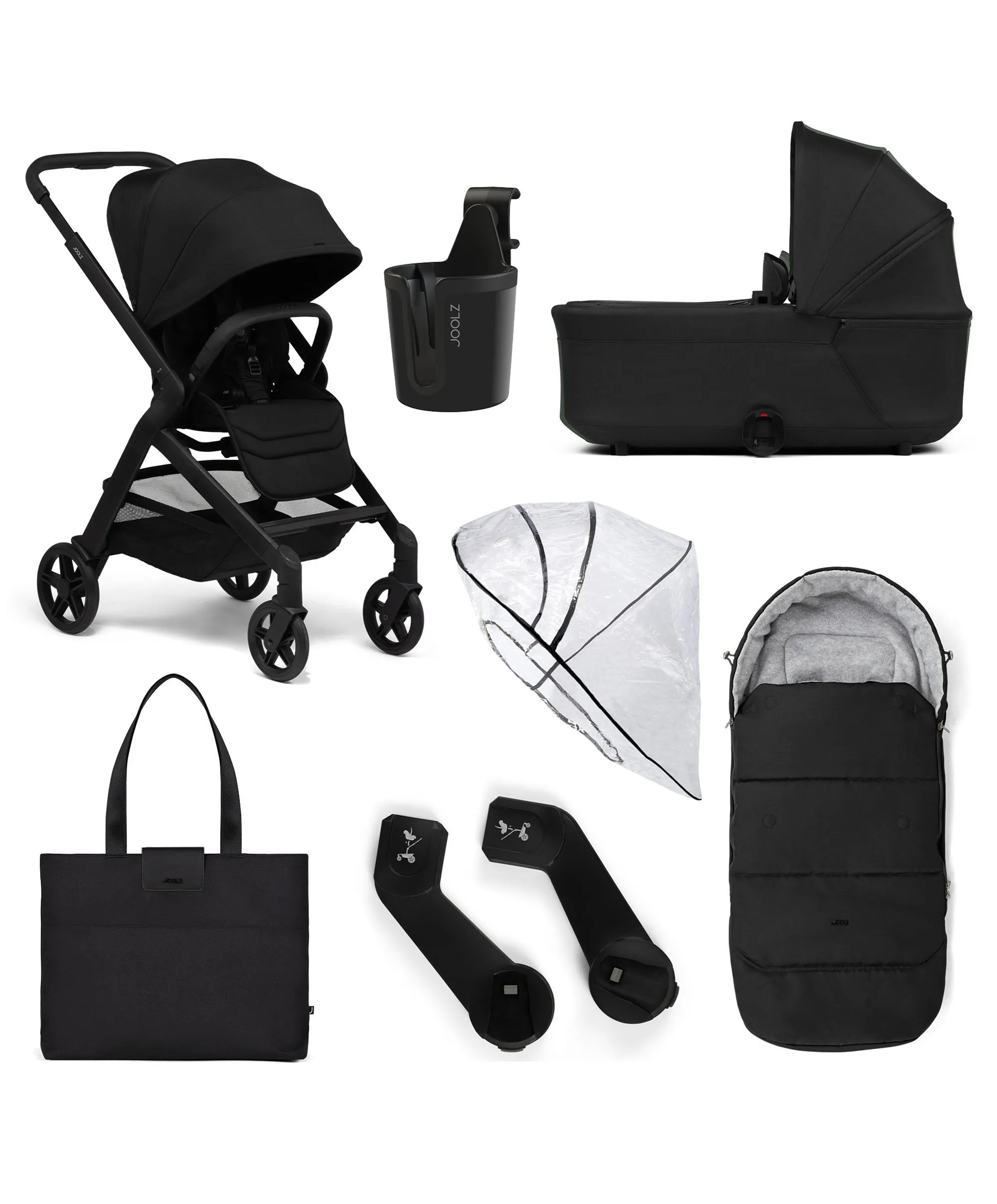 Joolz Hub² Pushchair Bundle with Carrycot (6 Piece) - Space Black