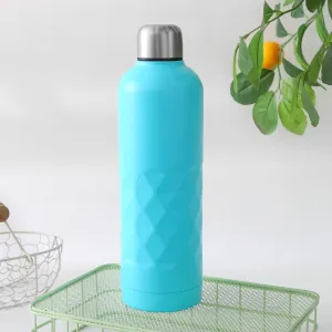 Kuber Industries Pack of 2 Vacuum Insulated Water Bottle | Stainless Steel Water Bottle | Hot & Cold Water Bottle | Leakproof, BPA Free, Rustproof | 750 ML | Light Blue