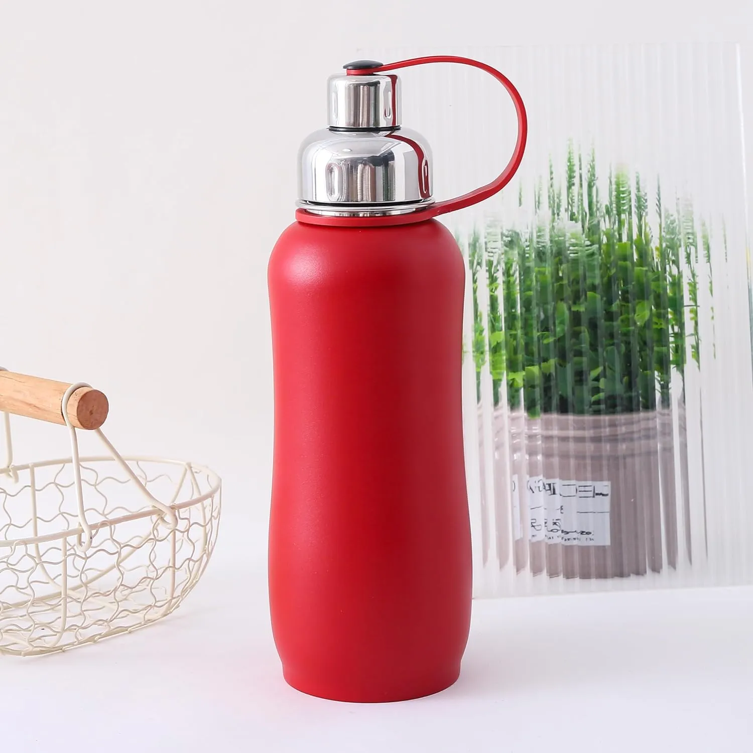 Kuber Industries Pack of 4 Vacuum Insulated Water Bottle| Stainless Steel Sipper Water Bottle | Hot & Cold Water Bottle | Leakproof, BPA Free, Rustproof | 750 ML | Red