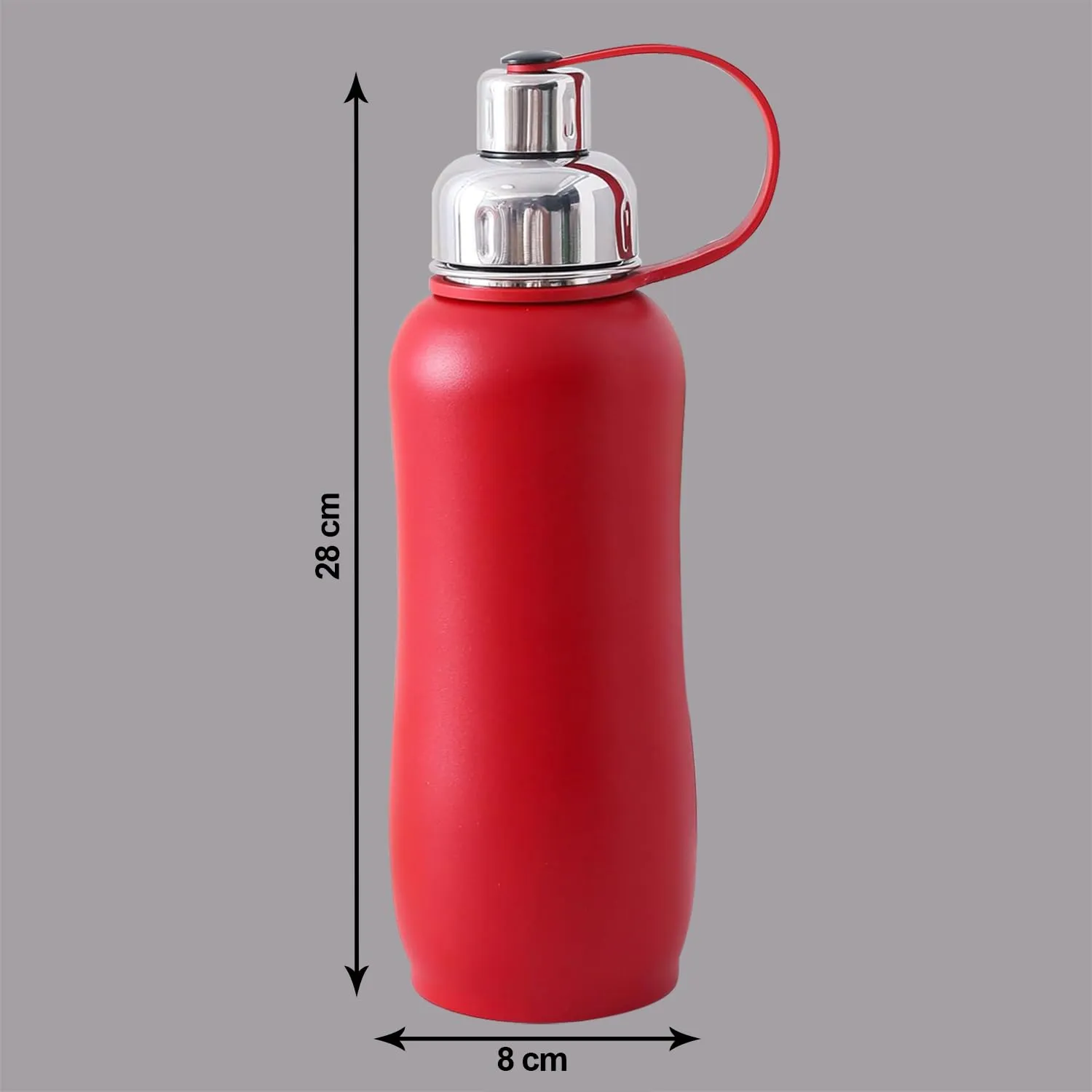 Kuber Industries Pack of 5 Vacuum Insulated Water Bottle| Stainless Steel Sipper Water Bottle | Hot & Cold Water Bottle | Leakproof, BPA Free, Rustproof | 750 ML | Red