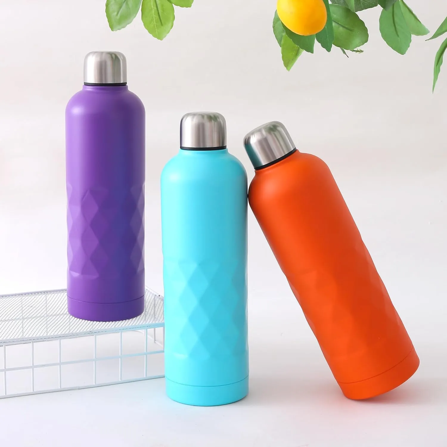 Kuber Industries Pack of 6 Vacuum Insulated Water Bottle | Stainless Steel Water Bottle | Hot & Cold Water Bottle | Leakproof, BPA Free, Rustproof | 750 ML | Light Blue