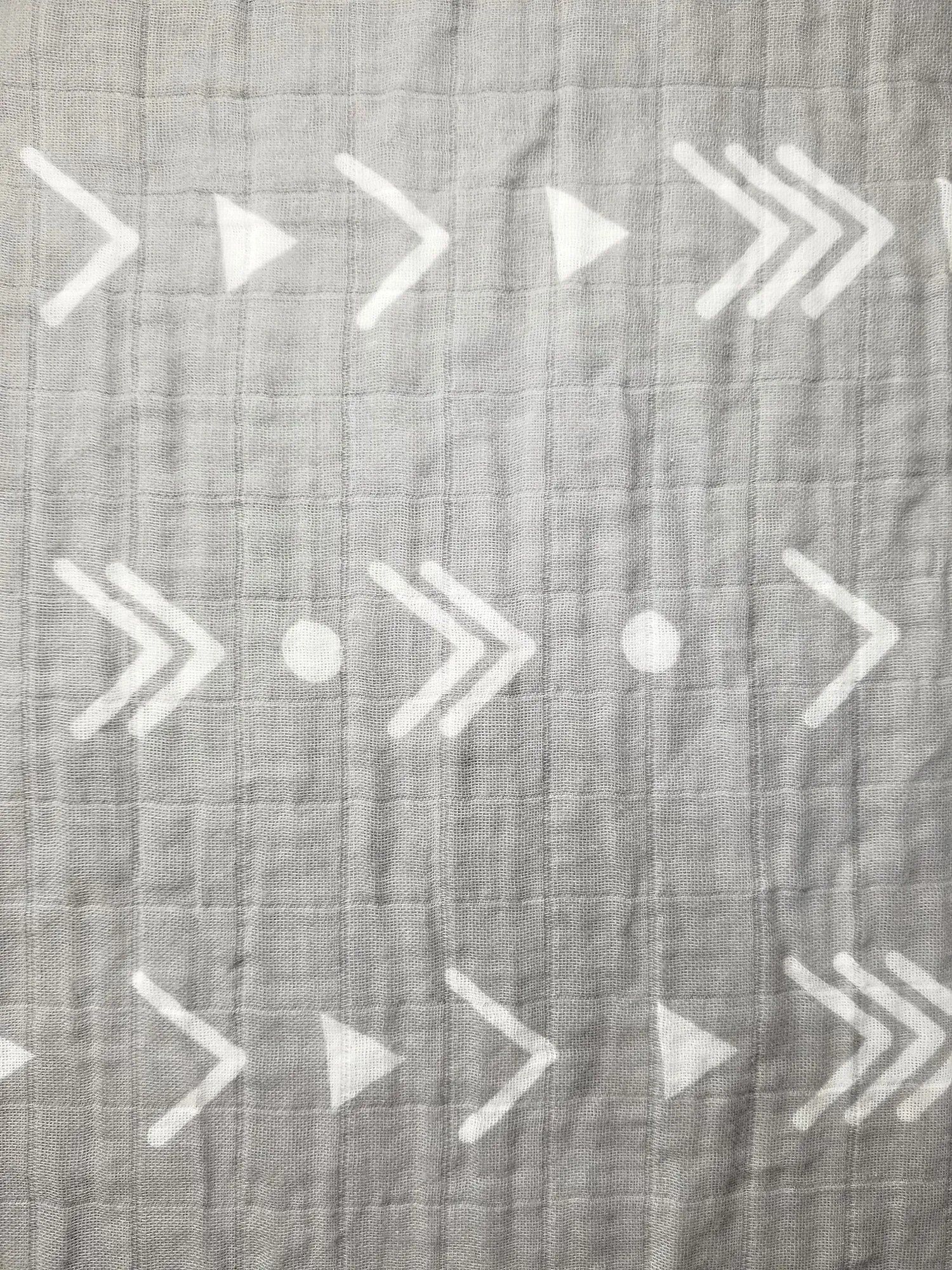 Lightweight Baby Blanket- 2 Pack with Travel Bag- Gray Polka Dot and Arrow Print