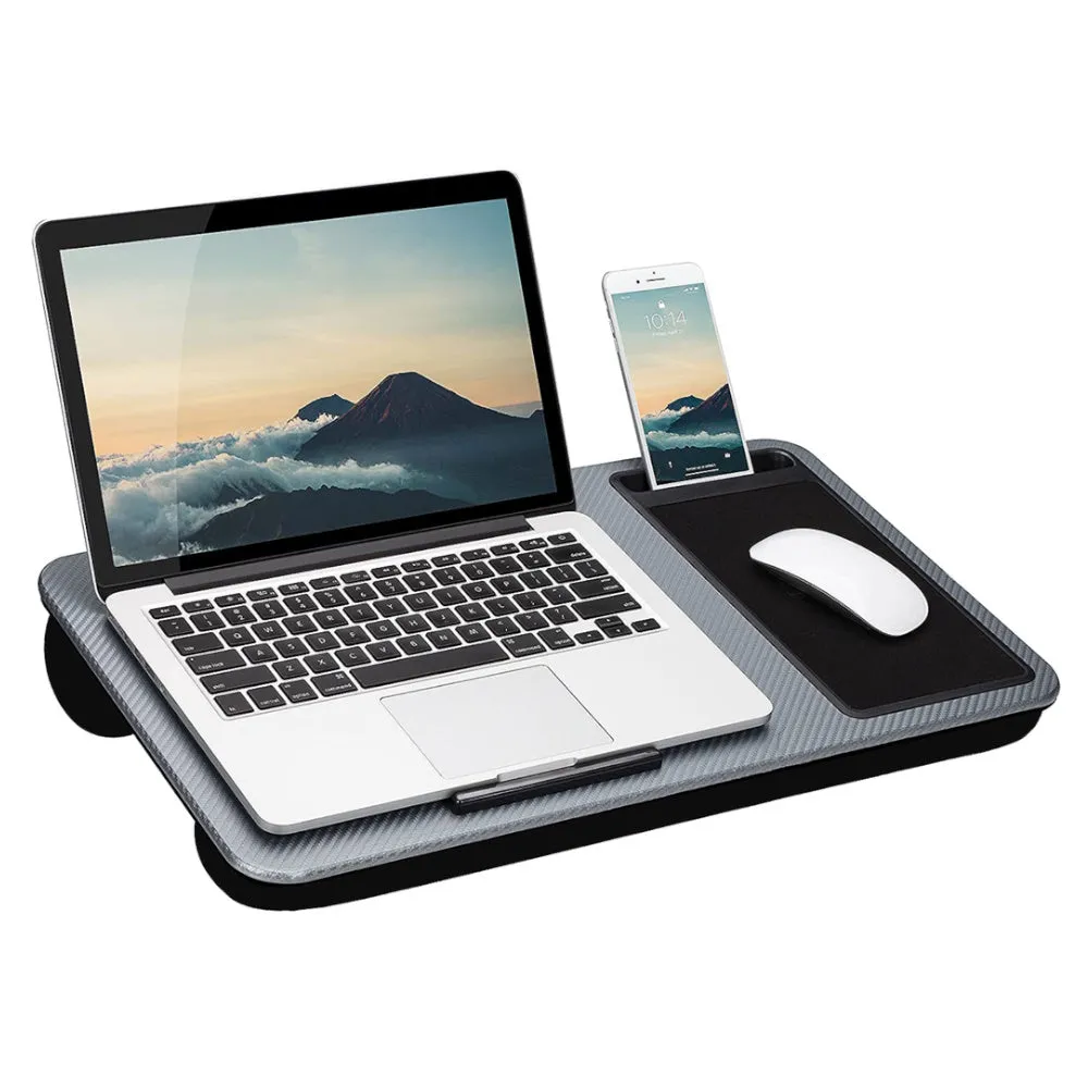 Lightweight MDF Lap Desk with Cushion, Mouse Pad, Media Slot - EKKIO