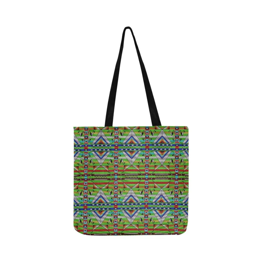 Medicine Blessing Lime Green Reusable Shopping Bag (Two sides)