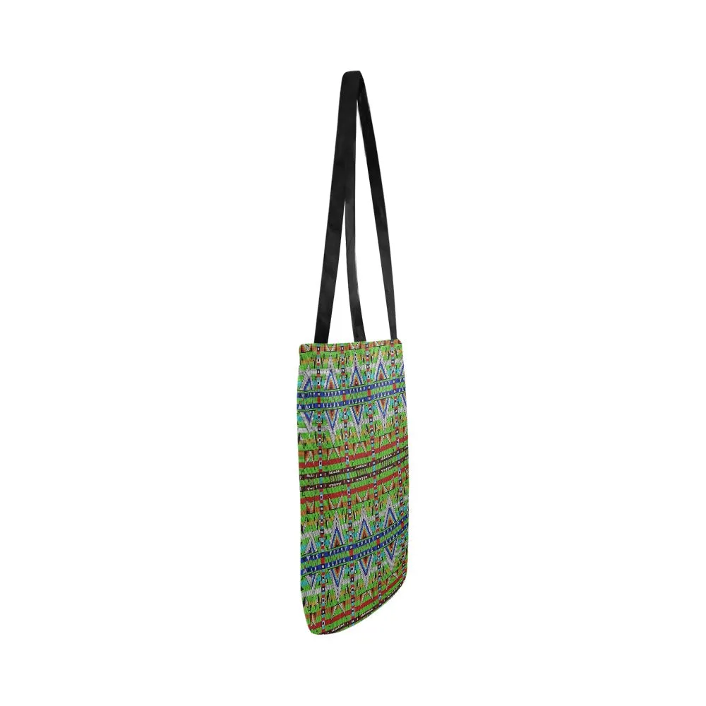 Medicine Blessing Lime Green Reusable Shopping Bag (Two sides)