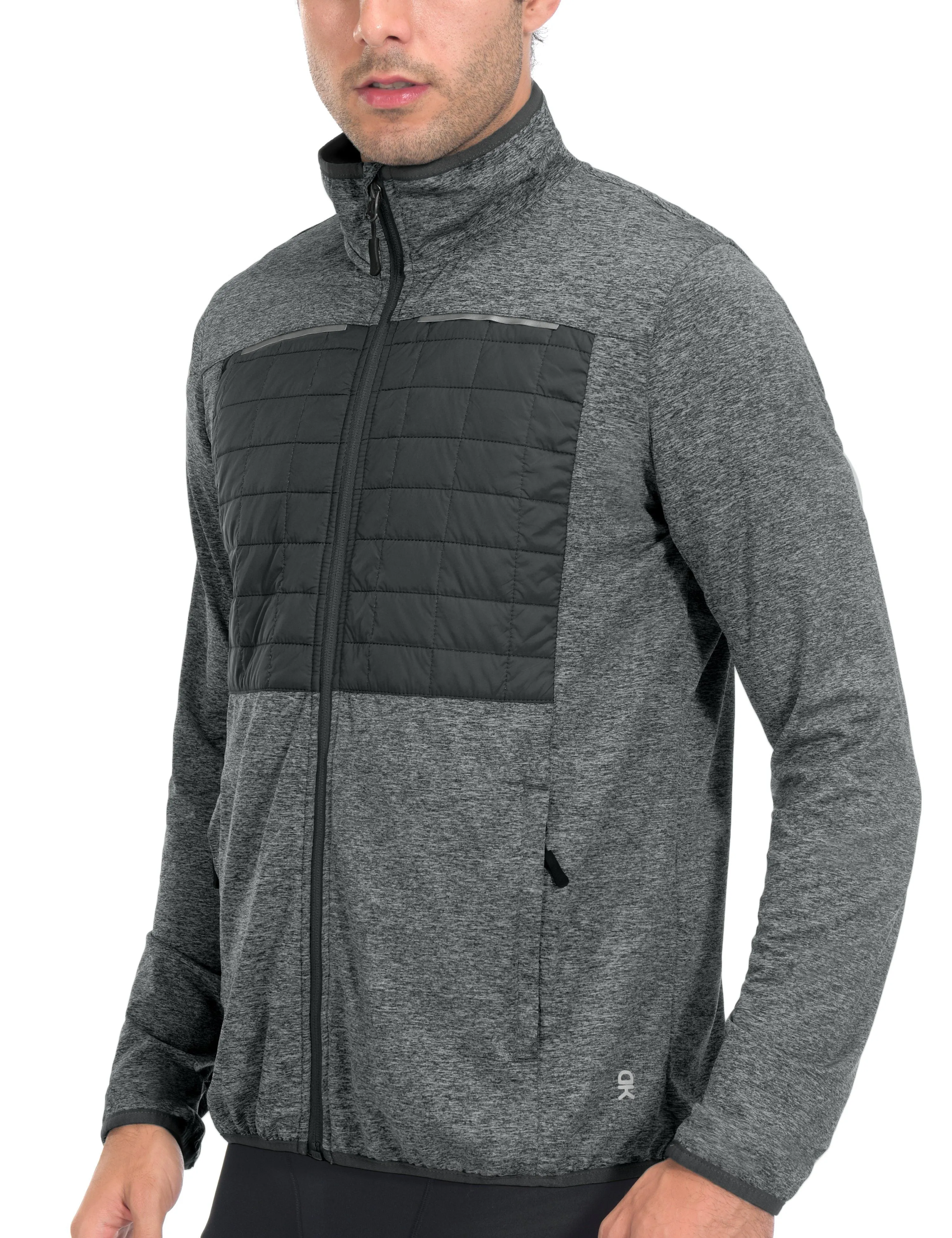 Men's Insulated Full-Zip Running Thermal Hybrid Jacket