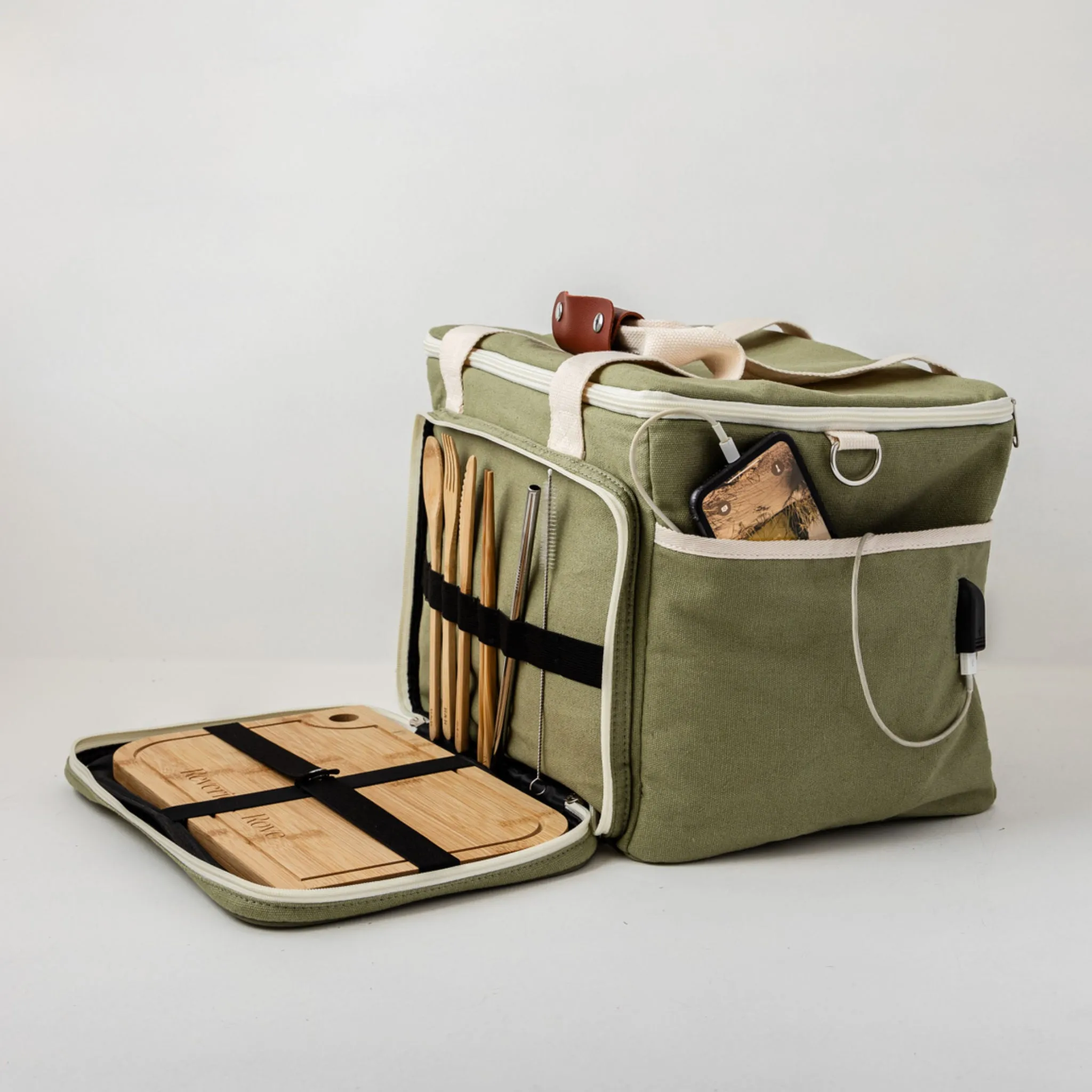 Natura Picnic Cooler Bag - Sage