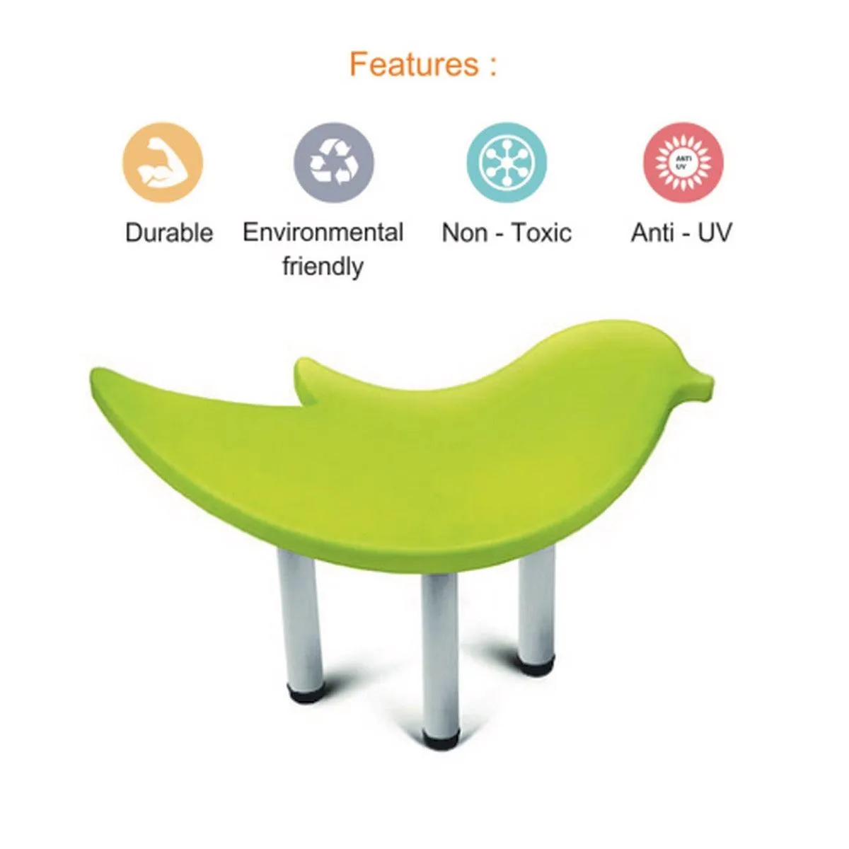 Ok Play Bird Table For Kids, Round And Smooth Edges For The Safety, Perfect For Home And School, Green, 2 to 4 Years